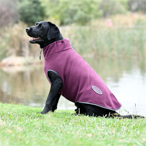 Weatherbeeta Comfitec Fleece Zip Dog Coat 1003457 - Maroon / Grey